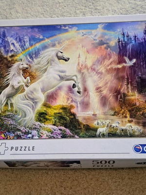 Clementoni puzzle 500 pieces unicorns at sunset like new
