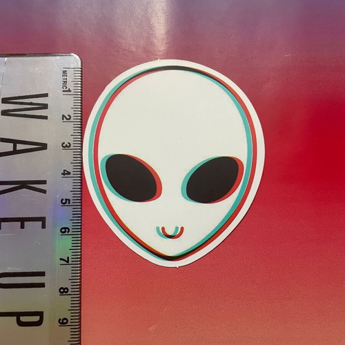 Vinyl sticker alien head 3D effect new