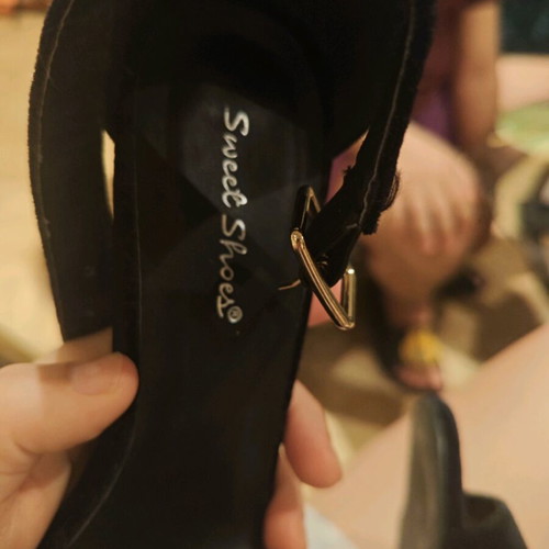 High Velvet Sandals black, new, size 36