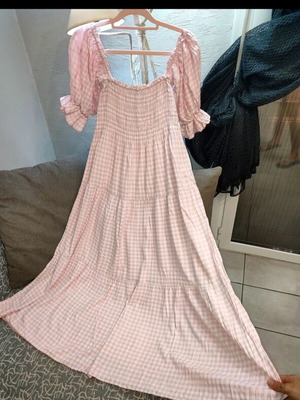 Visanthi maxi dress one size pink white romantic, like new