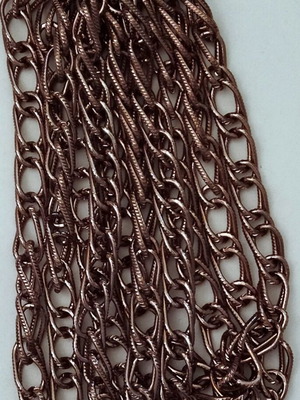 Double hammered chains copper 2 meters for handmade knitted bags