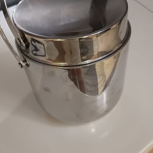 Inox ice bucket new with tongs and airtight lid
