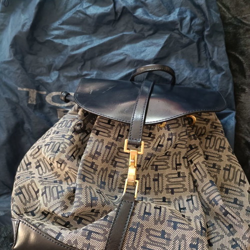 Tosca Blu backpack bag used with leather bottom and straps