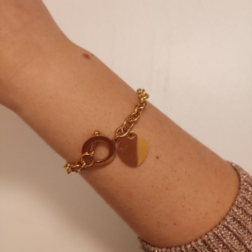Stainless steel bracelets like new, pack of 4 with gift ring gold-colored