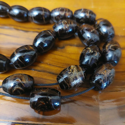 Yiousouri Worry Beads (Black Coral) New with 21+1 Beads and Papa