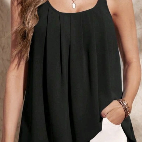 Black top with adjustable straps, new, size L