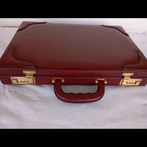 Mexican leather briefcase like new, handmade, red