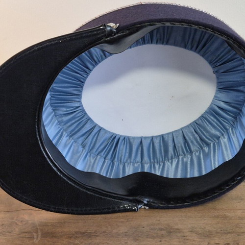 French Gendarmerie Kepi Hat with Silver Grenade Insignia, Size 57