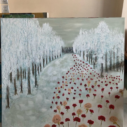 Oil painting on canvas 75x75 new, Damis 2023
