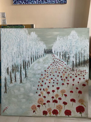 Oil painting on canvas 75x75 new, Damis 2023