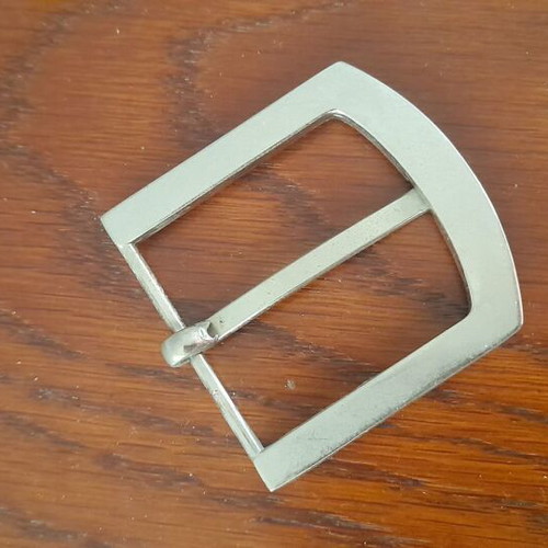 Belt buckle used, matte silver with rhinestones