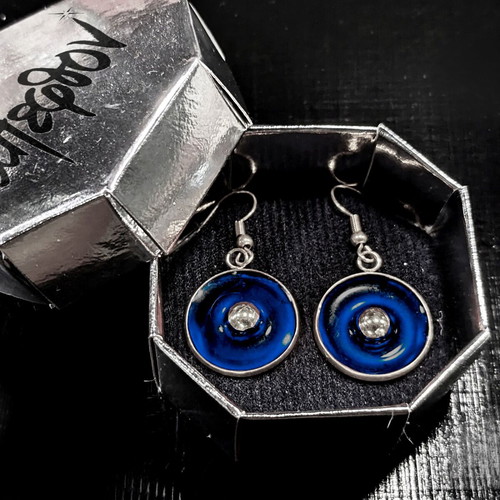 Onda Blu Earrings new, silver color with blue enamel by Άπεφθον