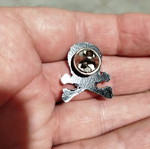 Skull pin badge with enamel coating