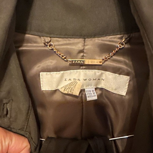 Zara khaki jacket with belt like new