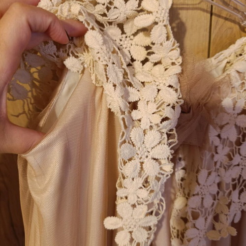 Boho baptism dress for girl new in beige -  15,00 - Vendora.cy