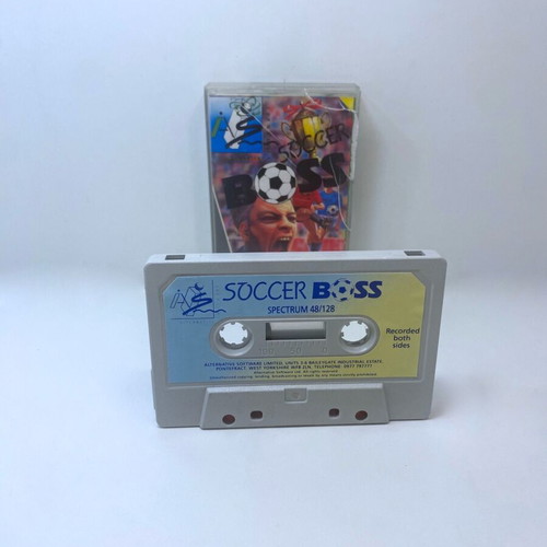 Soccer Boss 1987 Spectrum ZX tape cassette used with manual