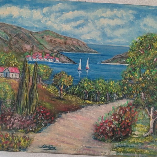 Acrylic embossed painting 55x45 cm like new