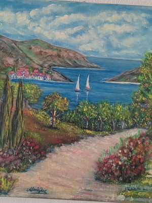 Acrylic embossed painting 55x45 cm like new