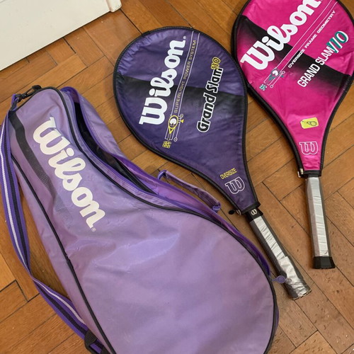 Wilson tennis rackets set with cases and bag used