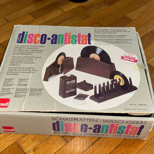 Knosti Disco-Antistat vinyl record washer full set used with new cleaning liquid 1L
