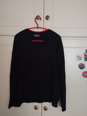 Emilio Carali black V-neck blouse used, size M