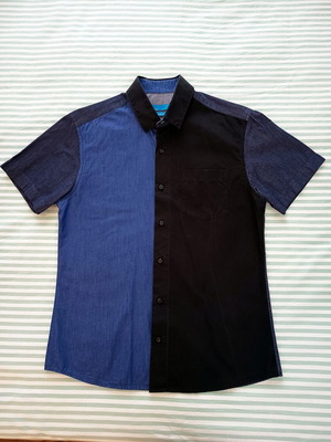 Key NG men's blue short-sleeve shirt size M like new