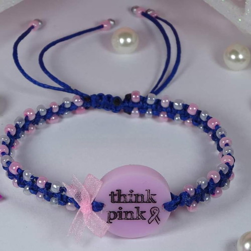 Hope Bracelet new, handmade macrame blue and pink