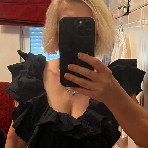 Zara bodysuit with ruffles like new, black, size M