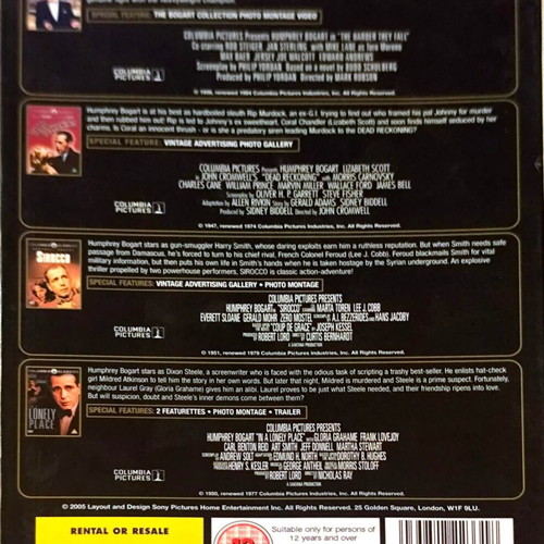 Humphrey Bogart Movie Collection DVD used with Greek and English subtitles