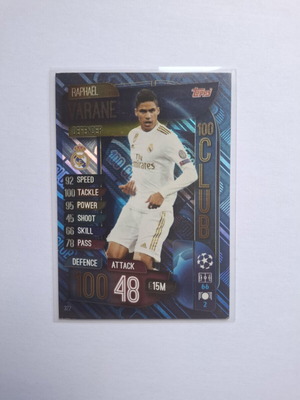 Topps Match Attax Champions League 2019-20 Raphael Varane 100 Club card new