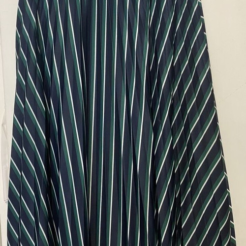 Bershka striped midi skirt with pleats, like new, black and green