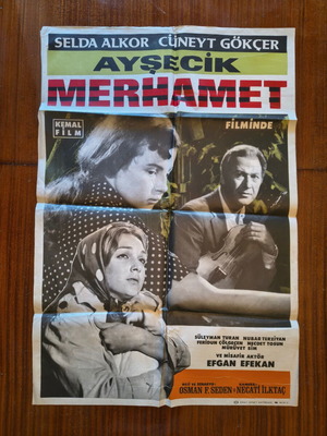 Vintage movie poster Ayşecik: Merhamet 1967 used, 70×100 cm