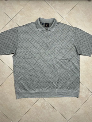 Vintage Nino Marini Polo Shirt XL Gray Short Sleeve with Zipper Used