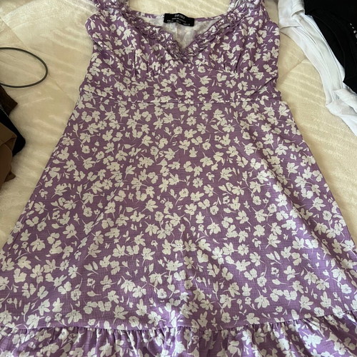 bershka purple floral dress Floral short dress