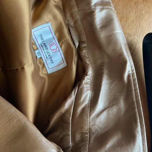Biker jacket metallic gold like new, lamb leather, size 40