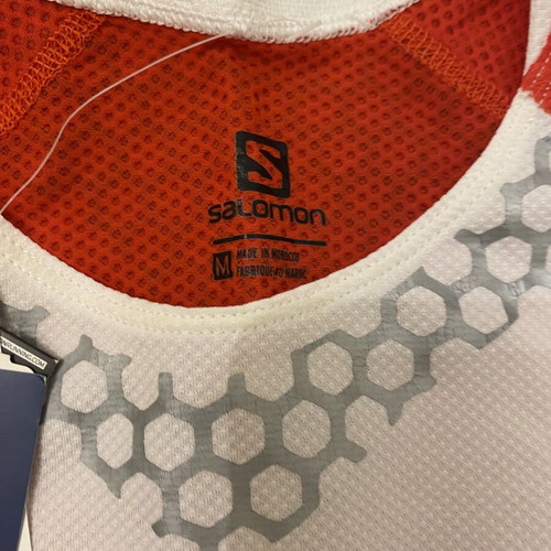 Salomon technical compression shirt, new, size M, orange and white