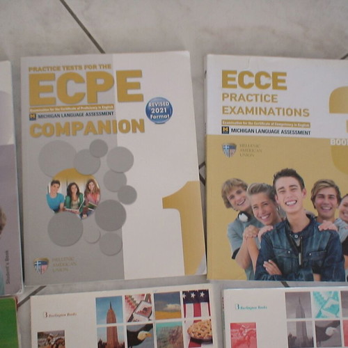 English practice test books set of 10 used with notes and highlights