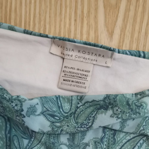 Vassia Kostara bikini set like new, turquoise paisley