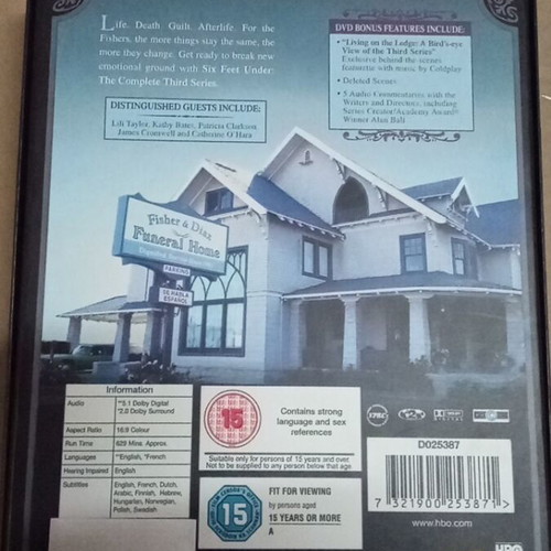 Six Feet Under The Complete Third Series DVD like new, subtitles