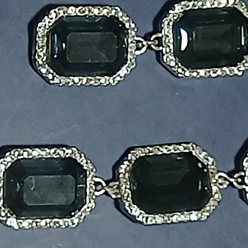 Long earrings with rhinestones new, silver color, 8.3 cm