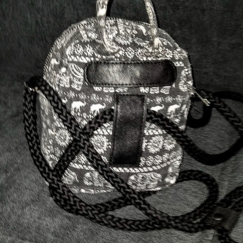Claire's denim patterned backpack like new