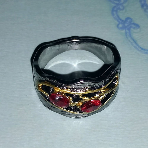 Bronze ring new with semi-precious stones size 9