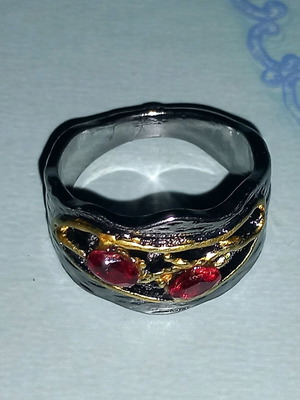 Bronze ring new with semi-precious stones size 9