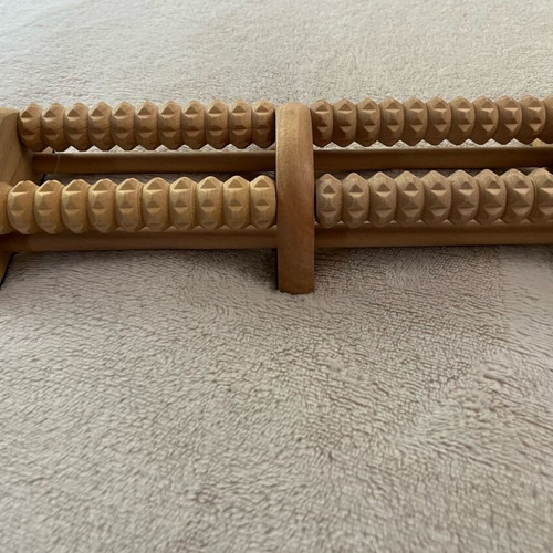 Wooden foot massager with double rollers Jumbo new