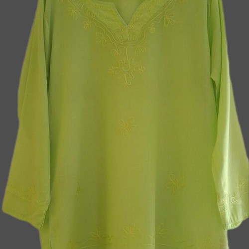 Transparent green kaftan, one size, airy beachwear