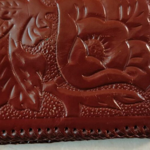 Handmade leather wallet vintage style like new, brown