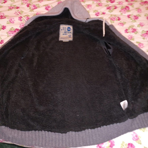 Solid jacket new, gray, size XL with hood and zipper