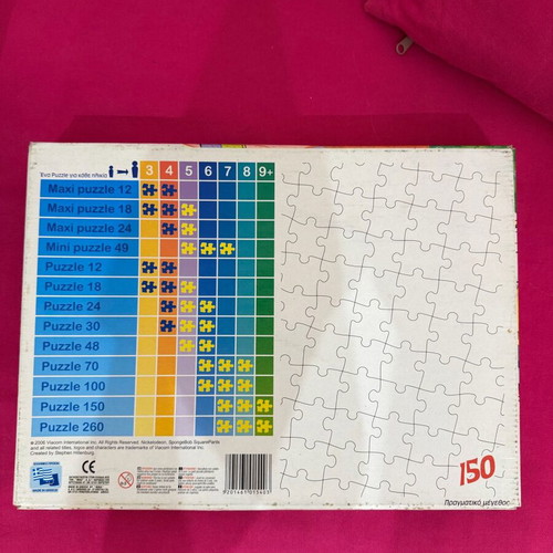 SpongeBob SquarePants puzzle used, 150 pieces