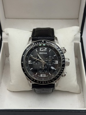 Doxa Trofeo Chronograph 285.10.103.01W men's watch, black dial