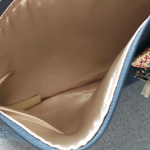 Handmade blue clutch bag from leatherette new